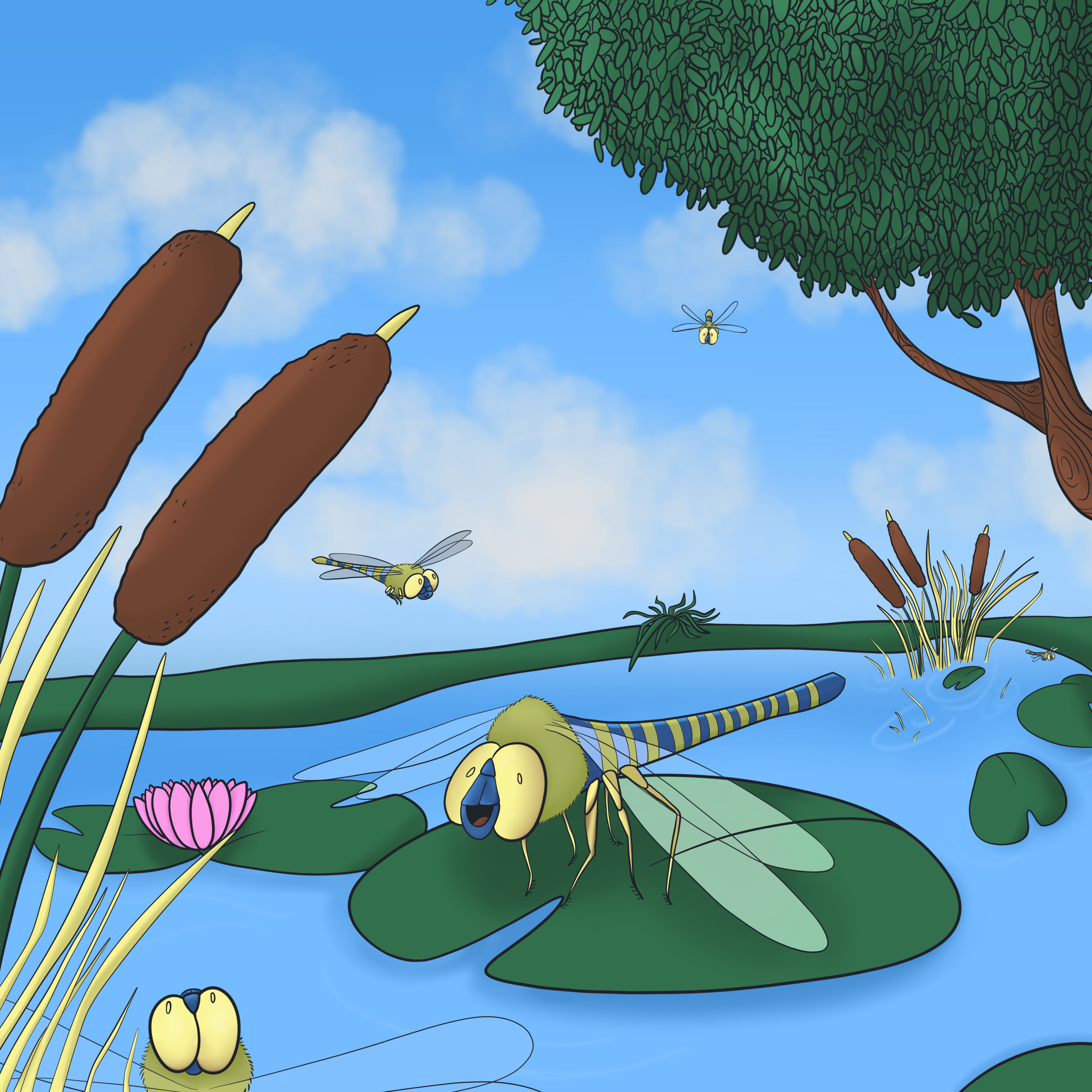 "Dragonfly Pond" / 2025 / Procreate