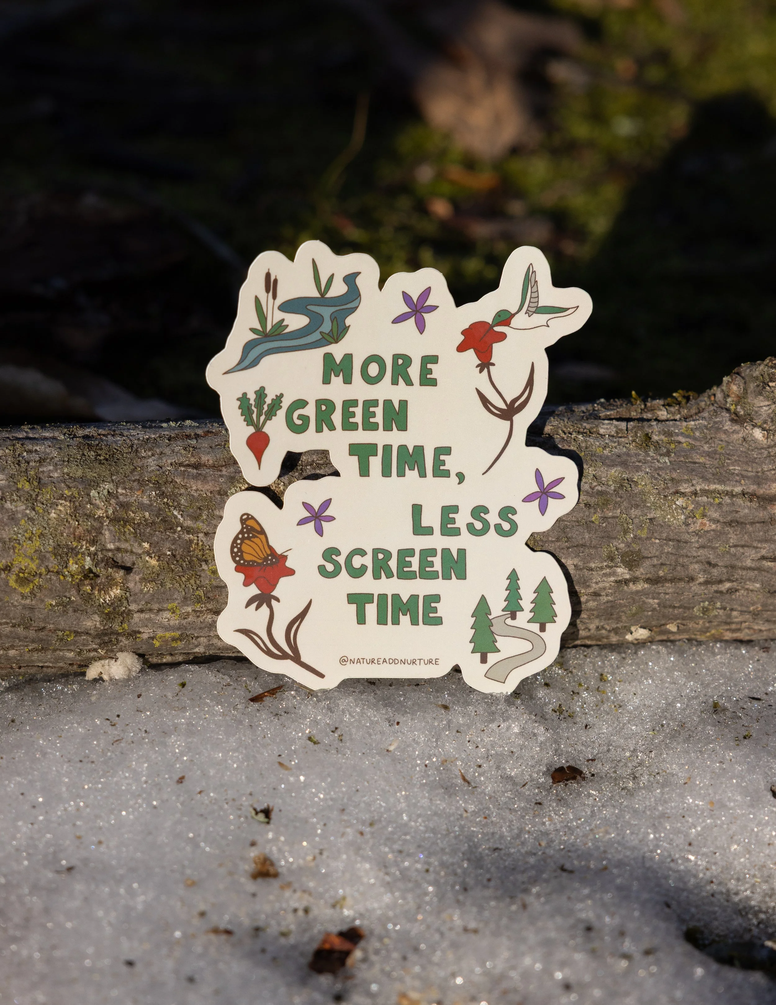 More Green Time, Less Screen Time Sticker