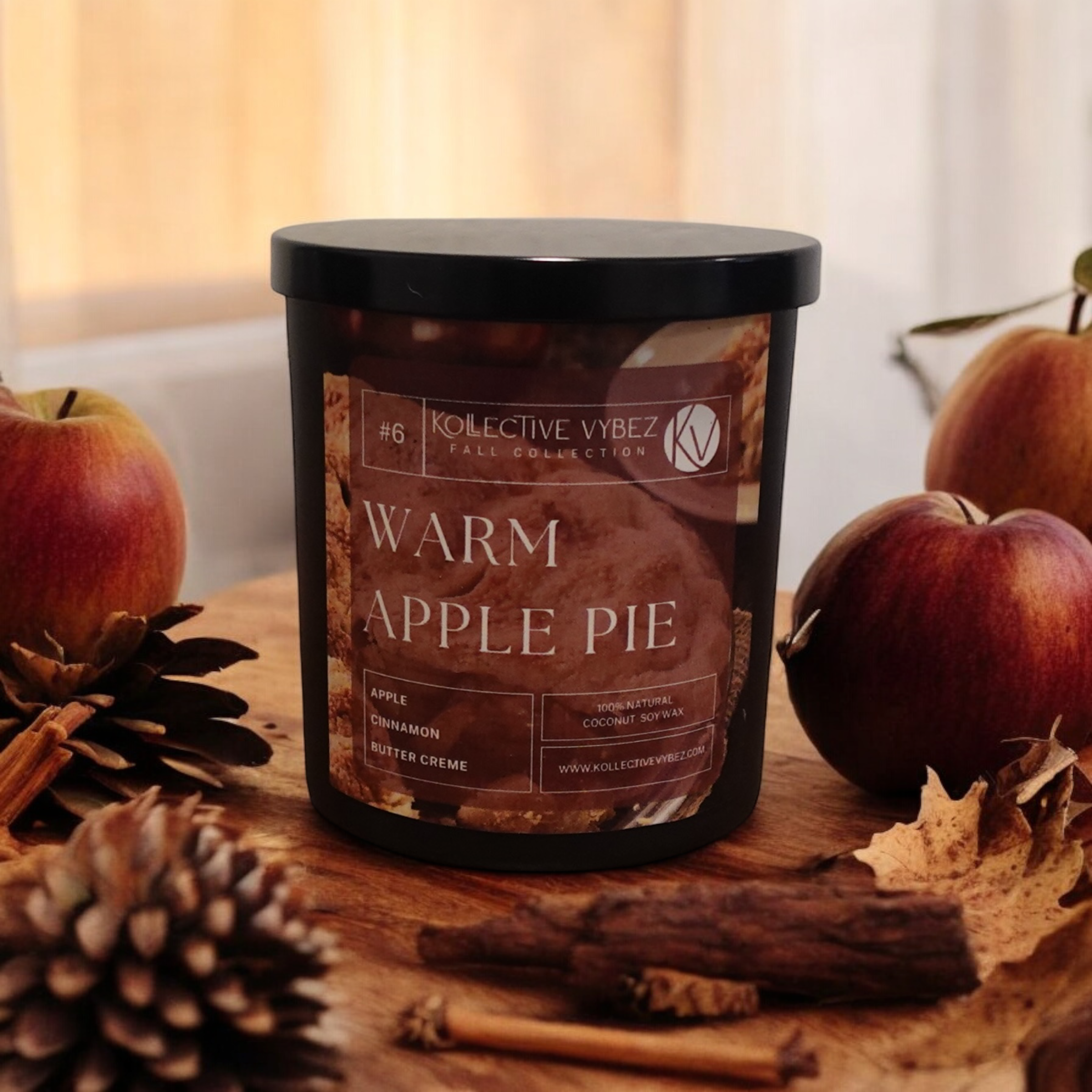Warm apple pie coconut soy candle
