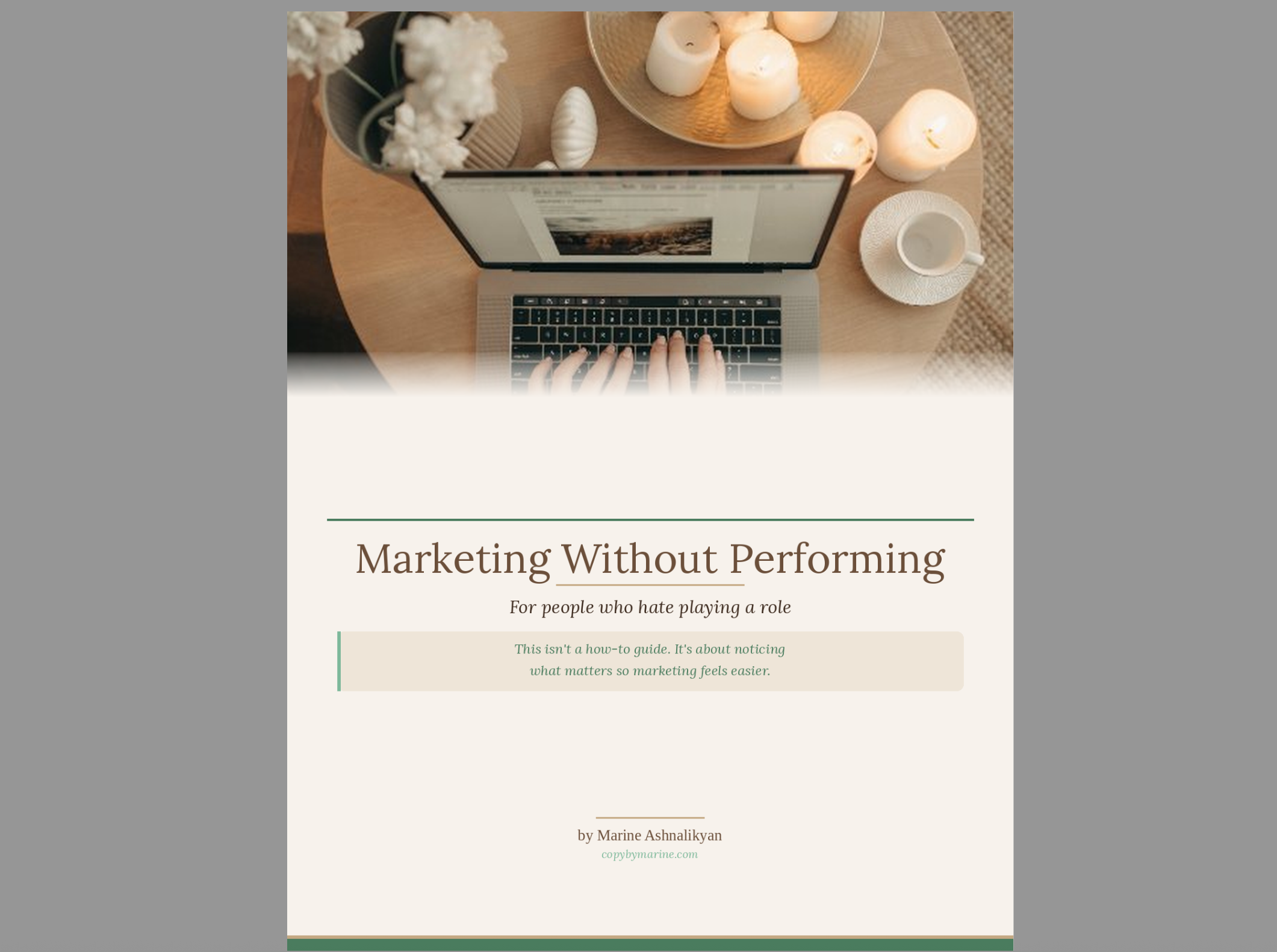 Marketing Without Performing