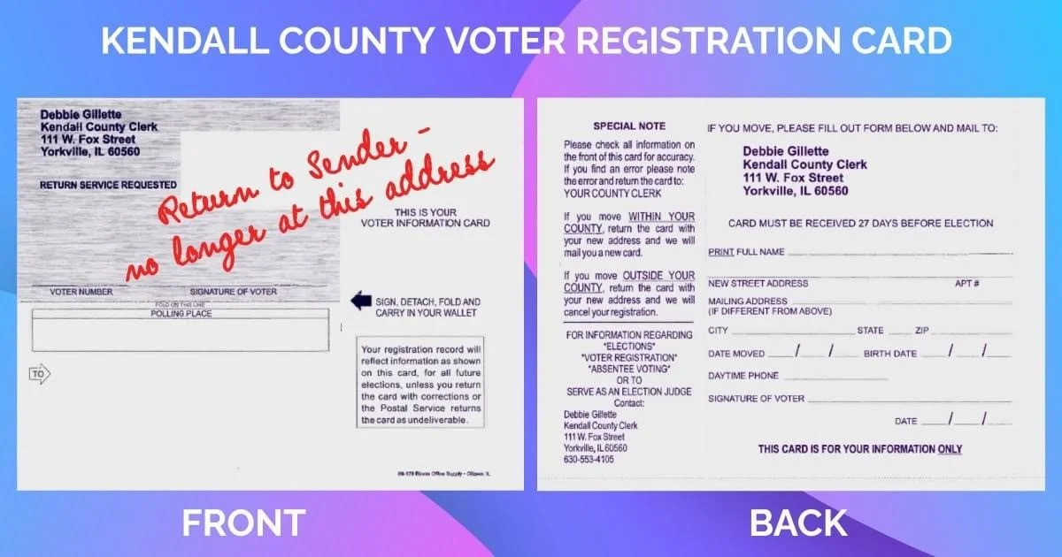 Updated Kendall County Voter Registration Cards