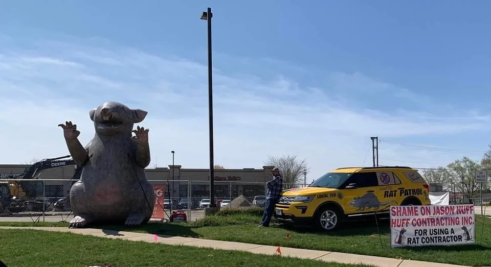 Scabby the Rat Protesting the Future Site of Scooter’s in Yorkville
