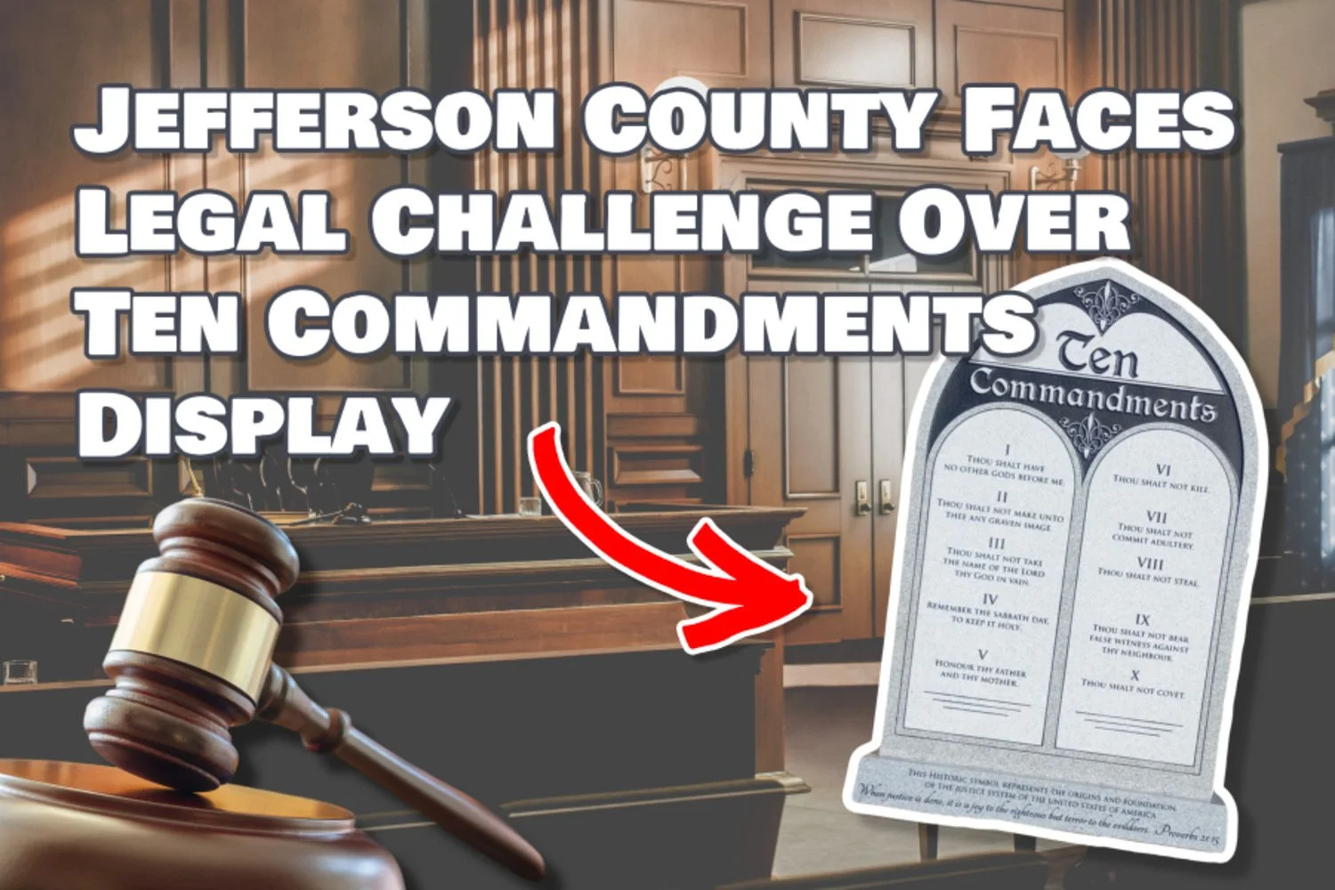 Jefferson County Faces Legal Challenge Over Ten Commandments Display