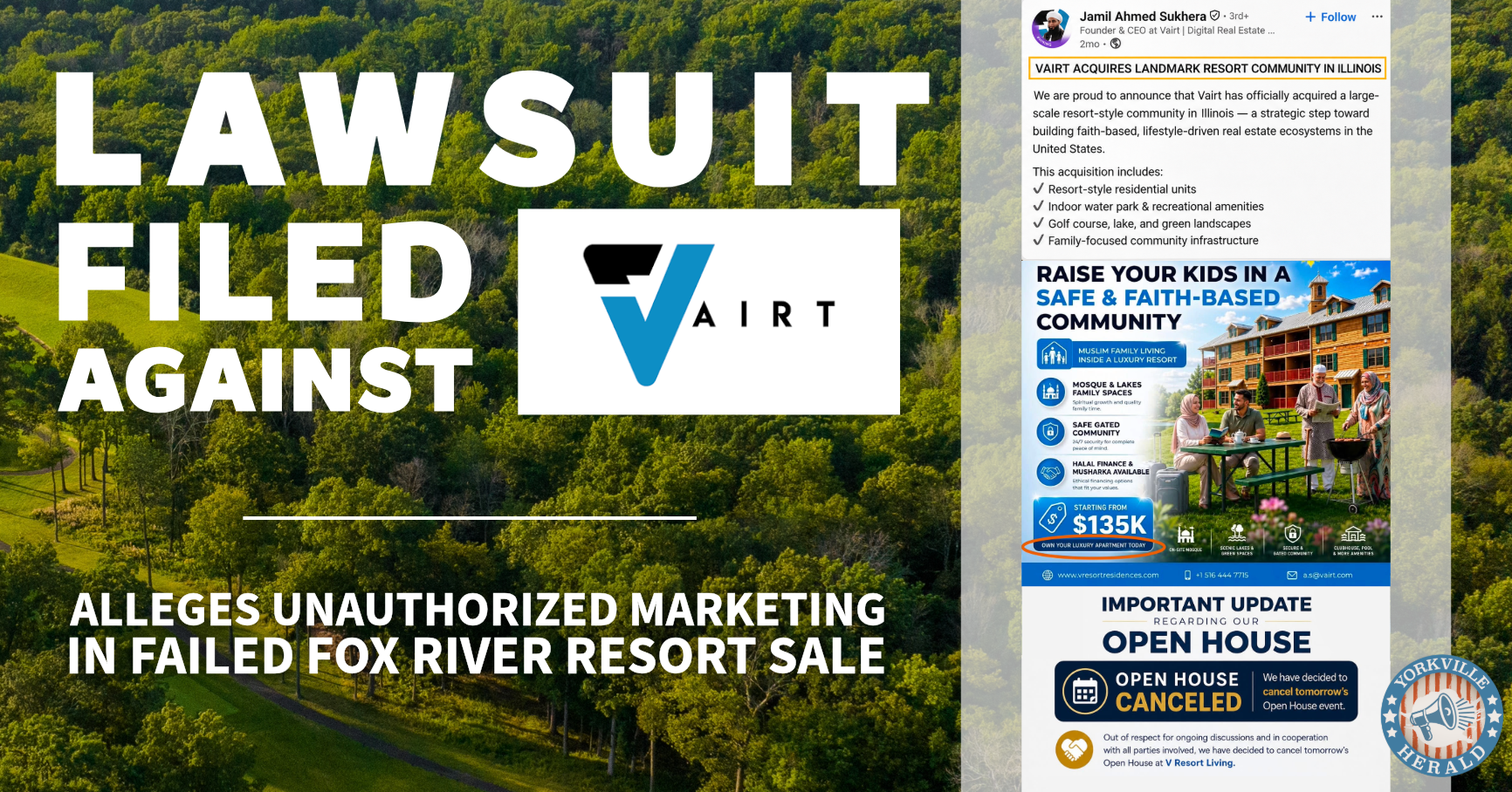 Lawsuit Alleges Unauthorized Marketing in Failed Fox River Resort Sale
