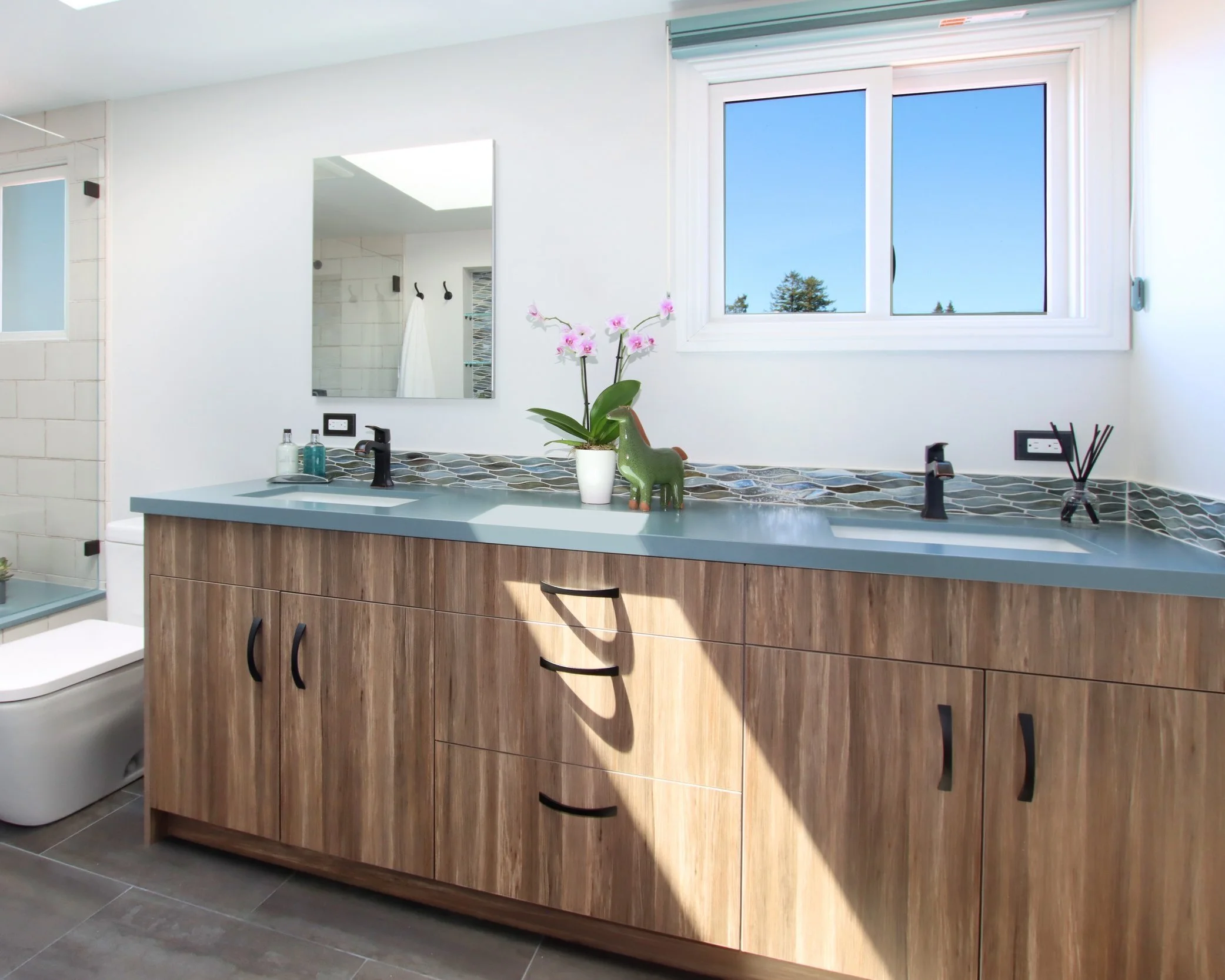 Natural Wood Double Vanity