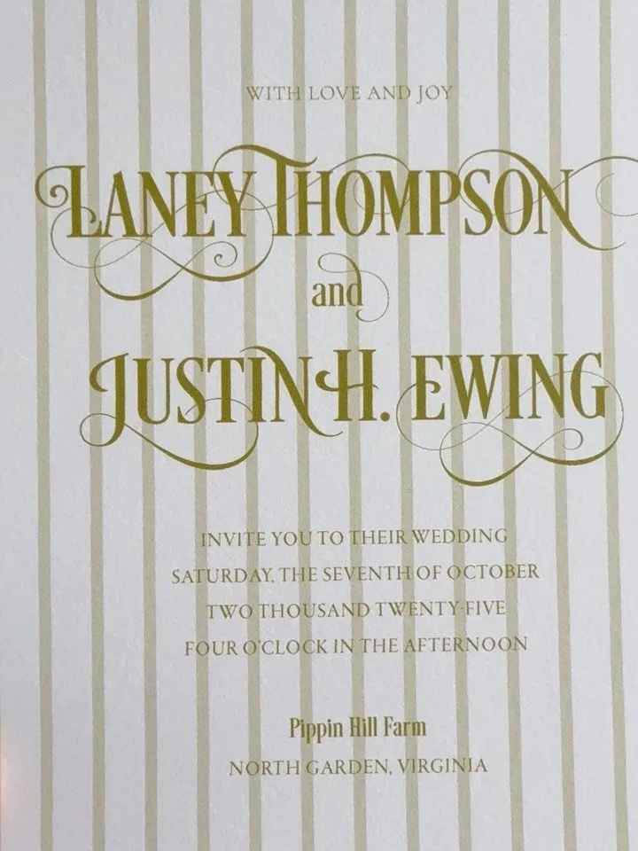 Stripes. Block print. Velvet ribbon. Art deco typography.

I kept second-guessing myself, thinking it might be too much. It never was.

#customweddinginvitations #bolddesigns #weddingdetails #weddingstationerydesign #luxuryweddinginvitations