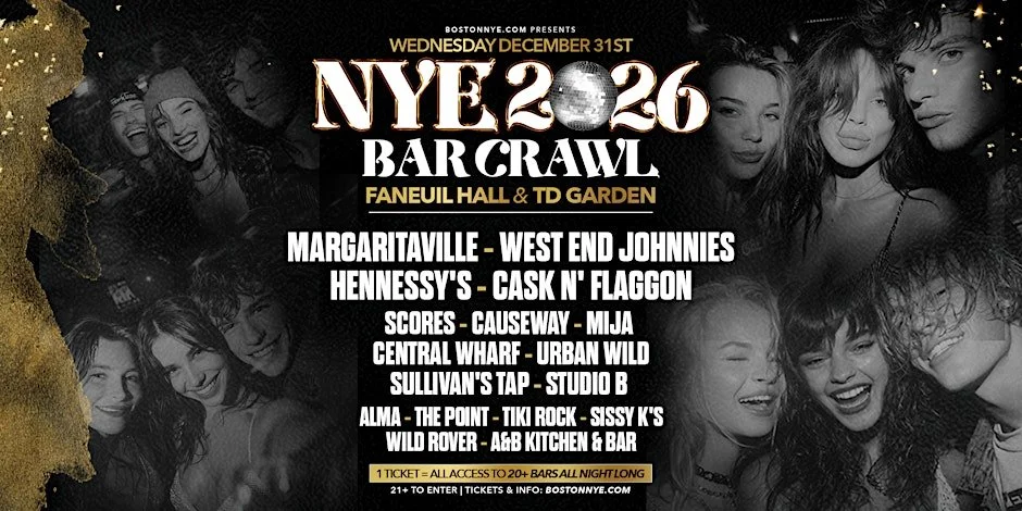NYE 2026 Bar Crawl - Faneuil Hall &amp; TD Garden [15% off]