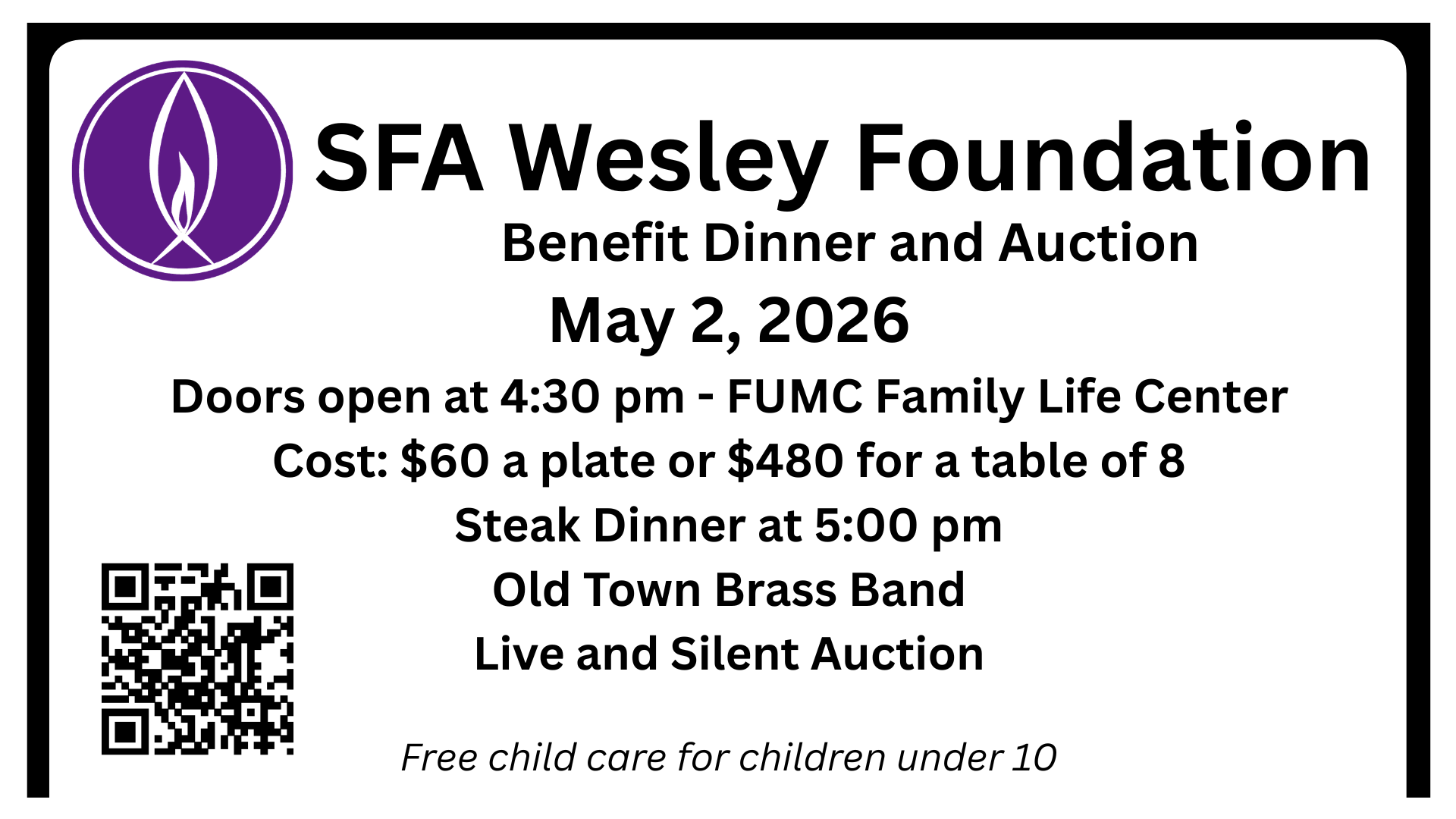 SFA Wesley Foundation Benefit Dinner and Auction