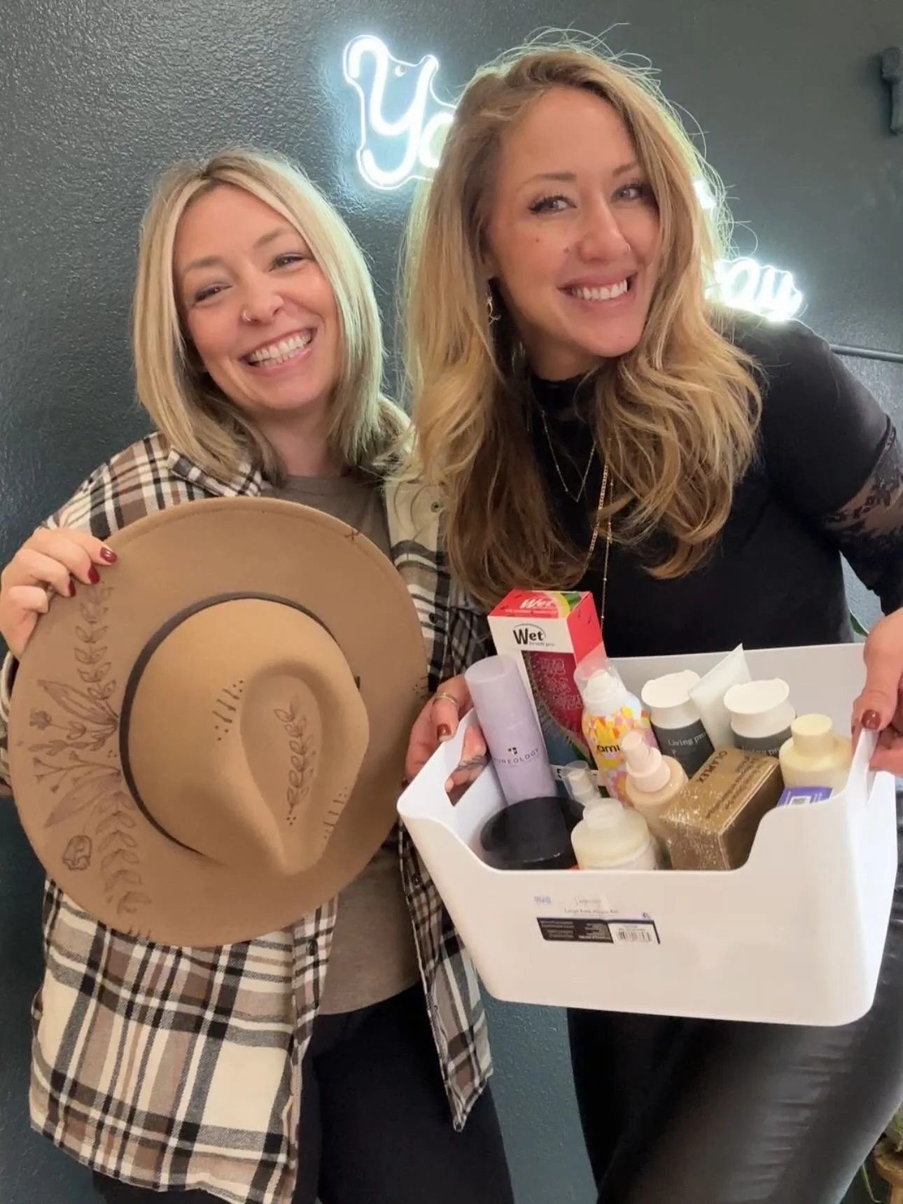 Wow!!! Feeling so grateful 💛 Thank you to @775stylist and @whyld_beauty_co for this amazing raffle basket and @burnbloomcraftco for this beautiful hat.. BUT more importantly, for the heart you&rsquo;re pouring into the @whyld_foundation and the fami
