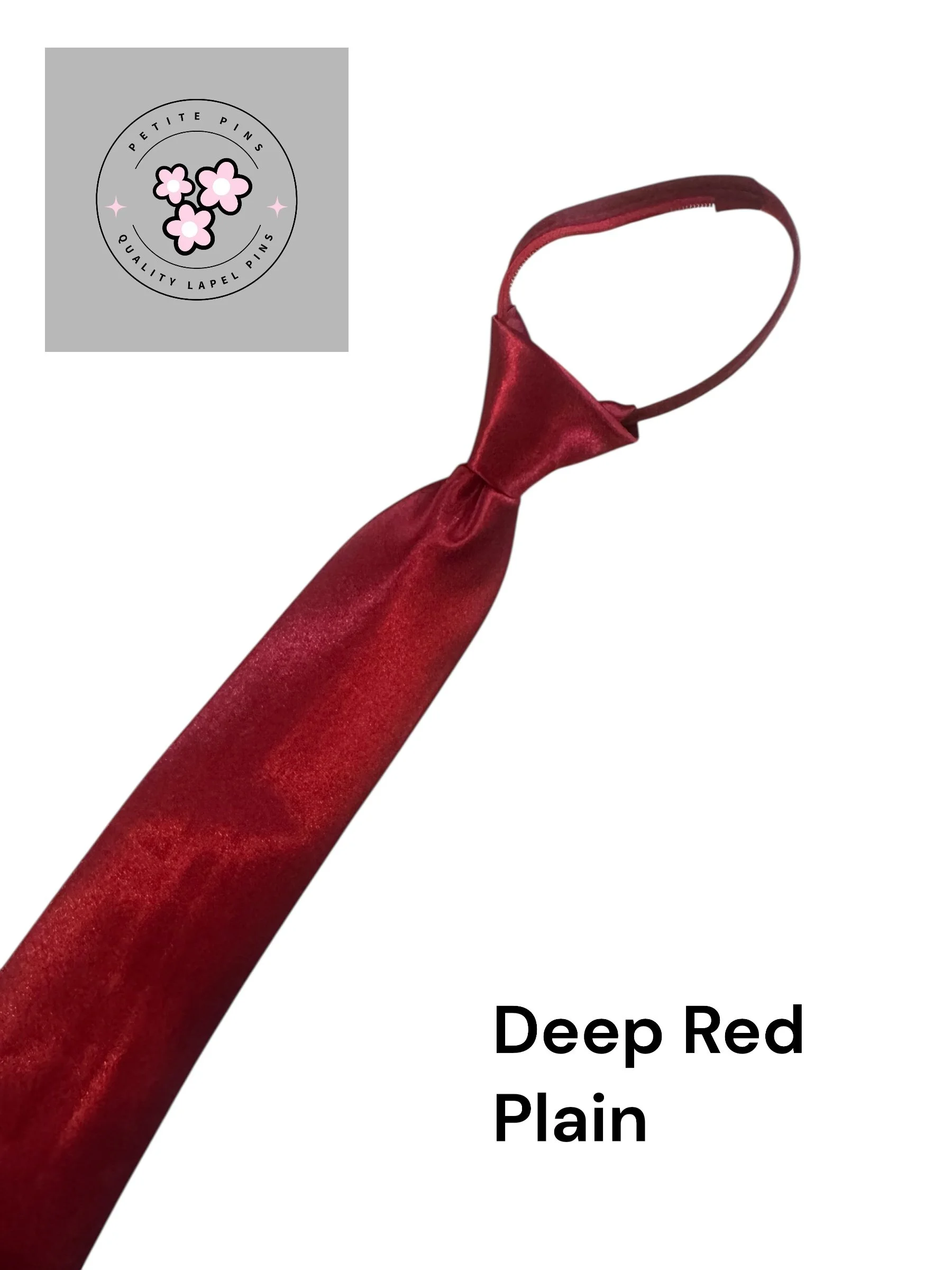 Deep Red Plain Zipper Tie