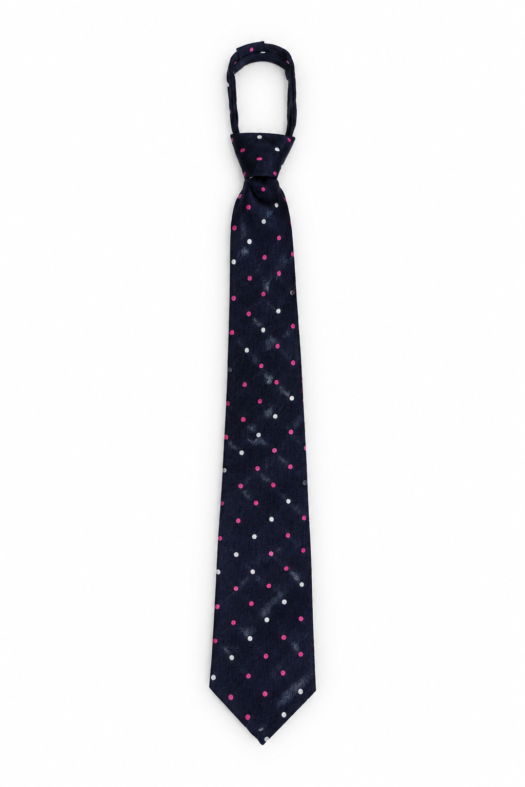 Navy Pink & White Polka Dot Tie