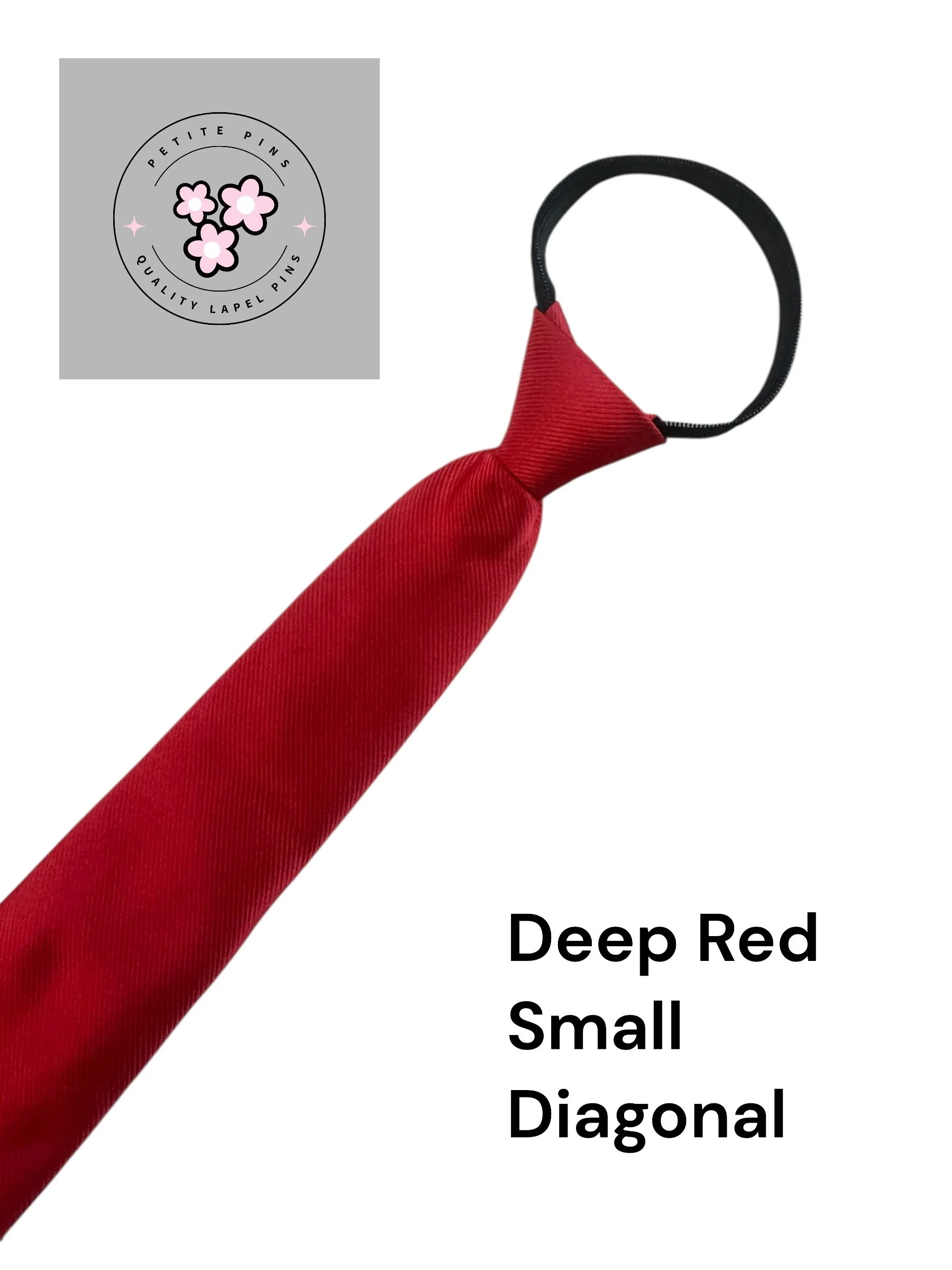 Deep Red Small Diagonal Zipper Tie