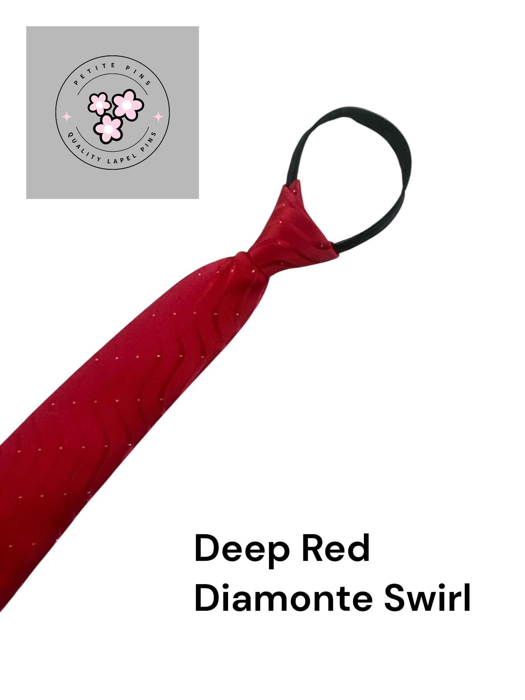 Deep Red Diamonte Swirl