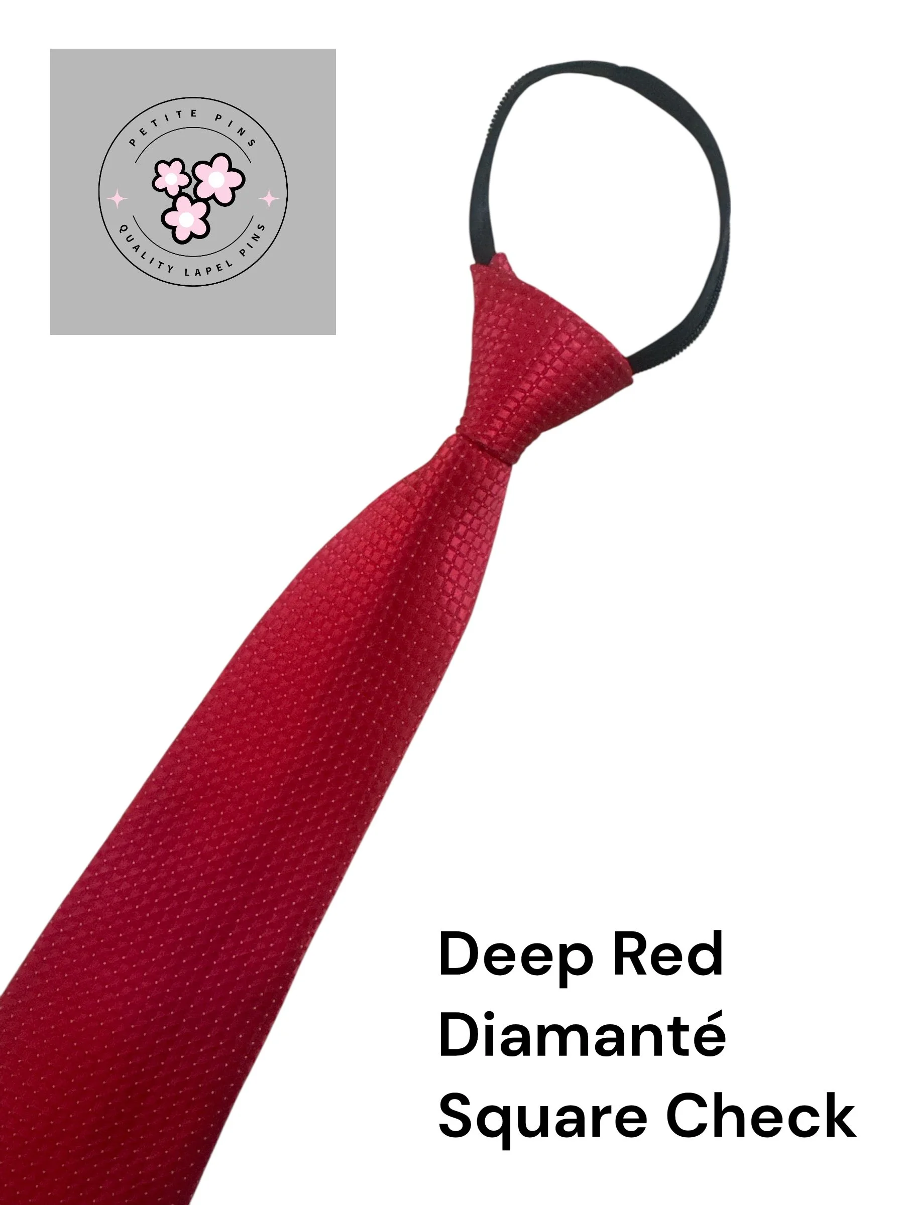 Deep Red Diamanté Square Check