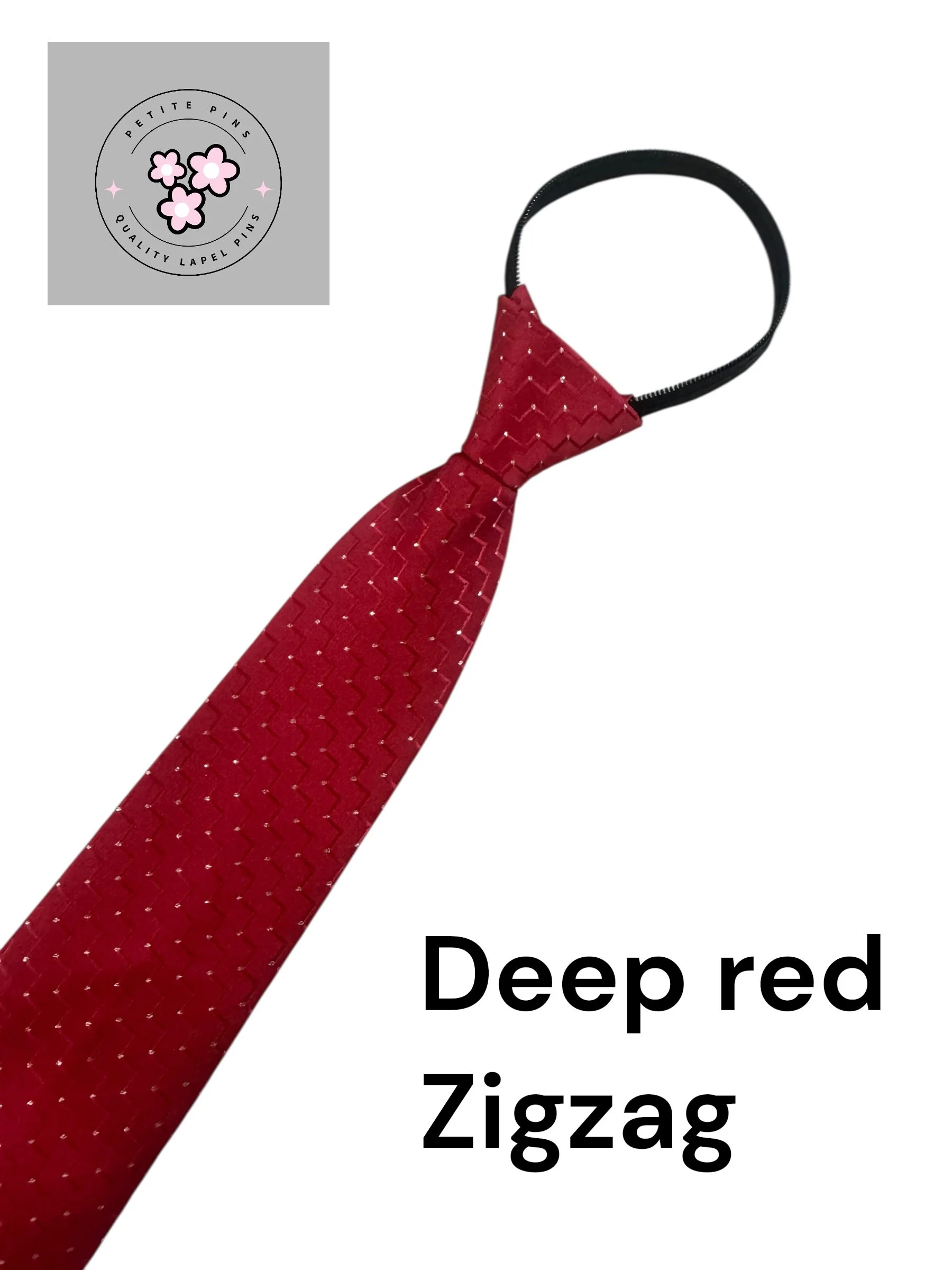 Deep Red Zigzag Zipper Tie