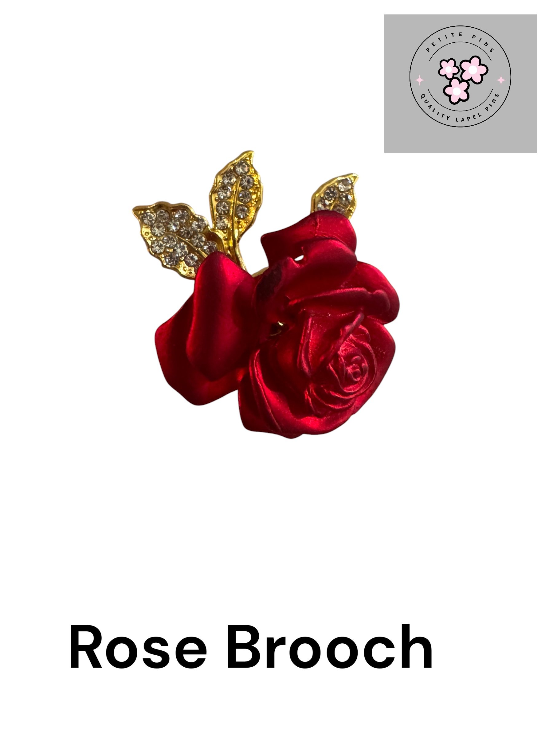 Red Rose Brooch