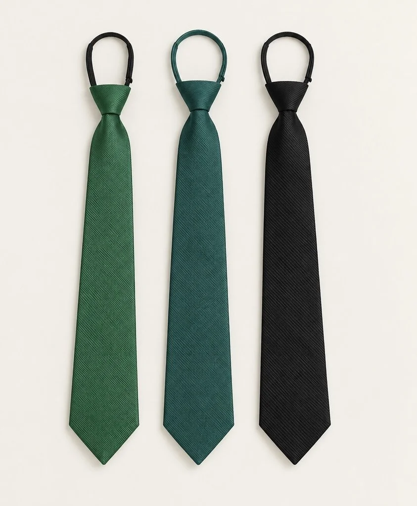 Green Zipper Ties