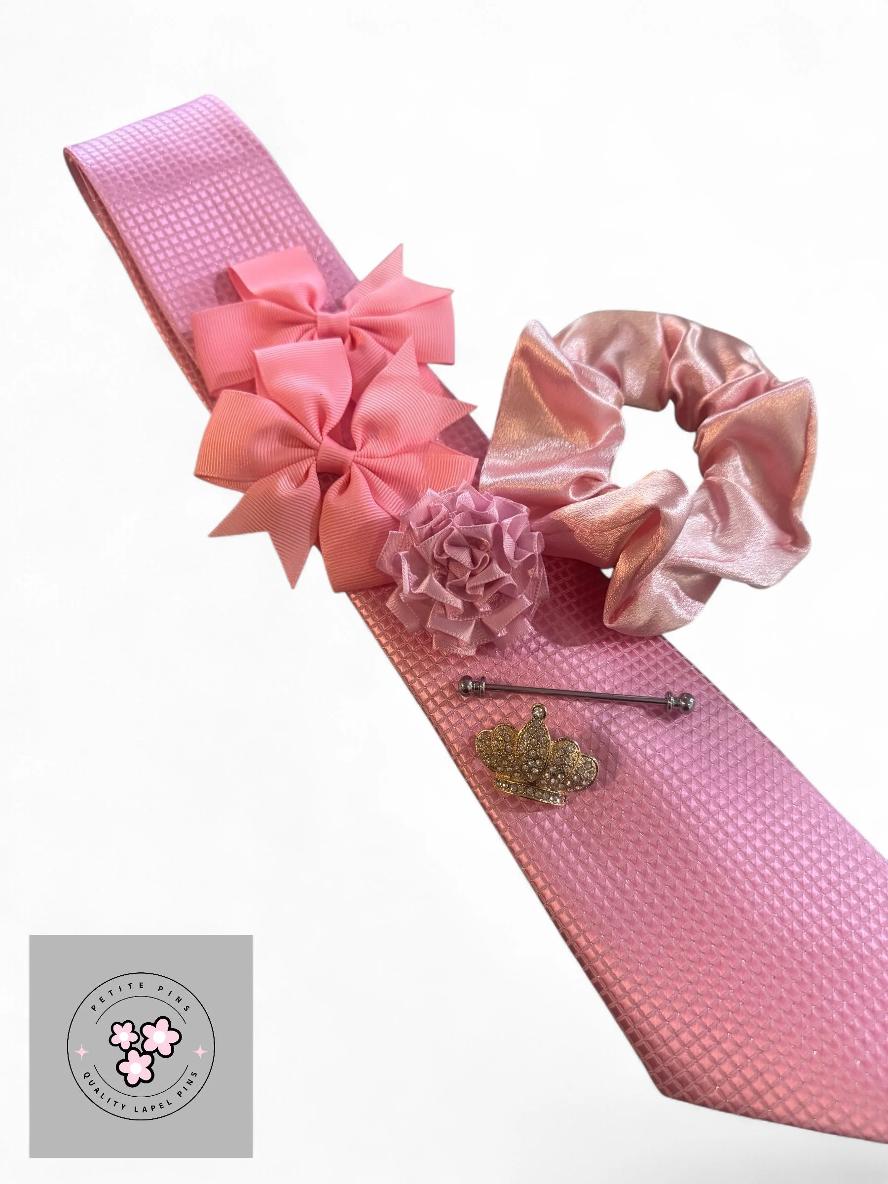 Pink Check Tie