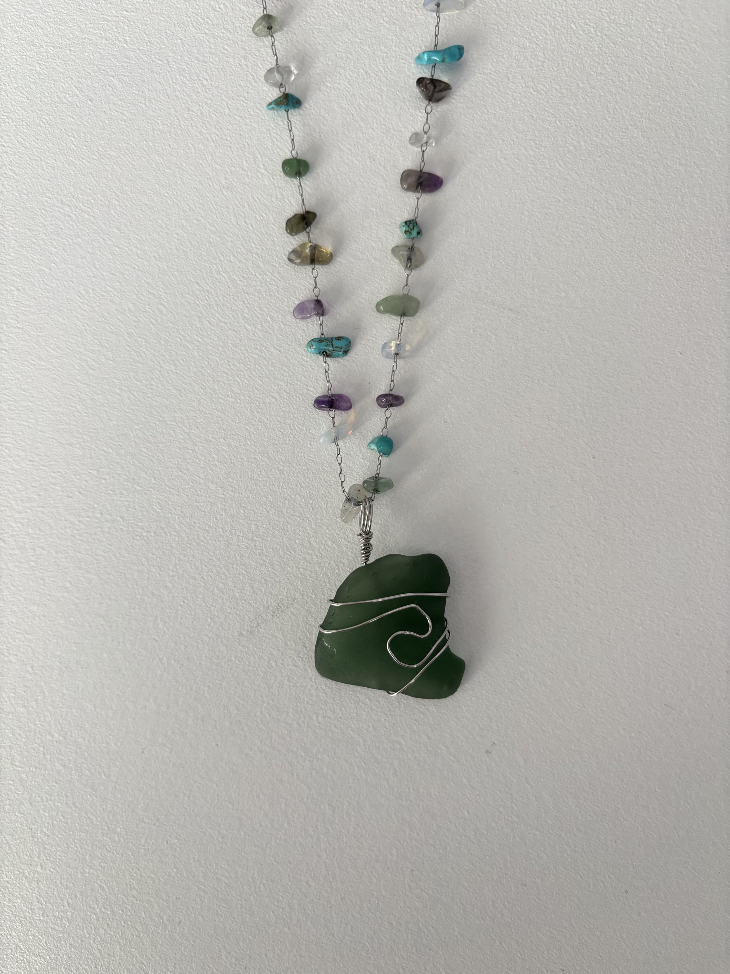 Wave Seaglass 18" Chain Necklace