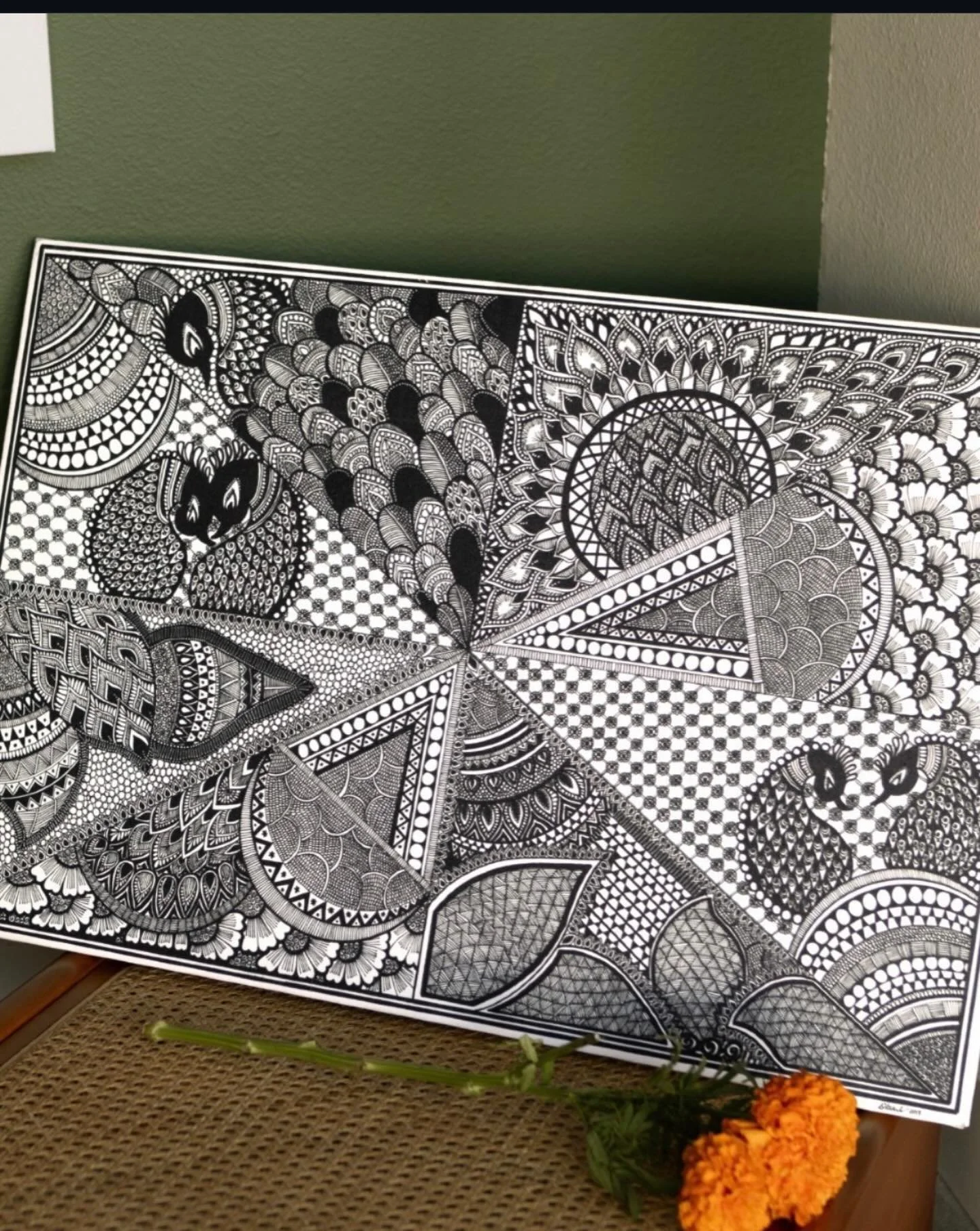 In its entirety. This one took everything I had &mdash; and I&rsquo;d do it again in a heartbeat. 🦚

Mayur. The peacock. A symbol of beauty, protection, and renewal in South Asian culture &mdash; and one of my most intricate pieces to date.

If you&