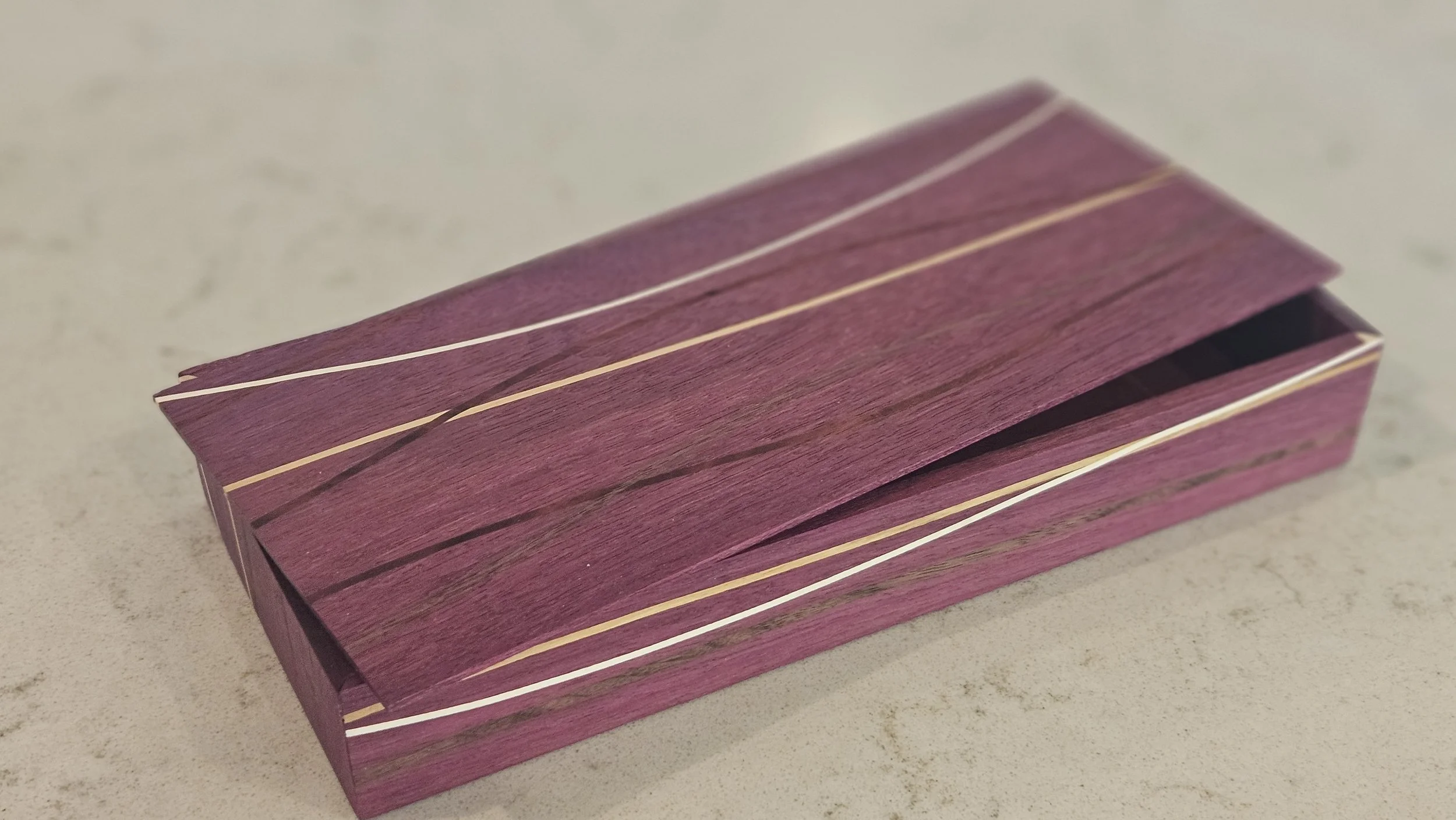 Curved Inlay Box - Purple Heart