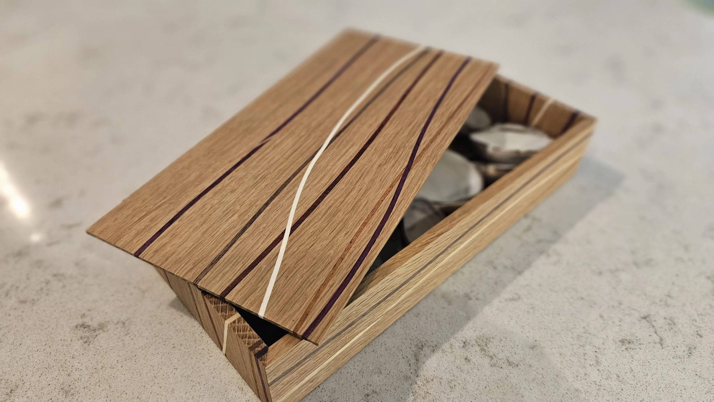 Curved Inlay Box - White Oak