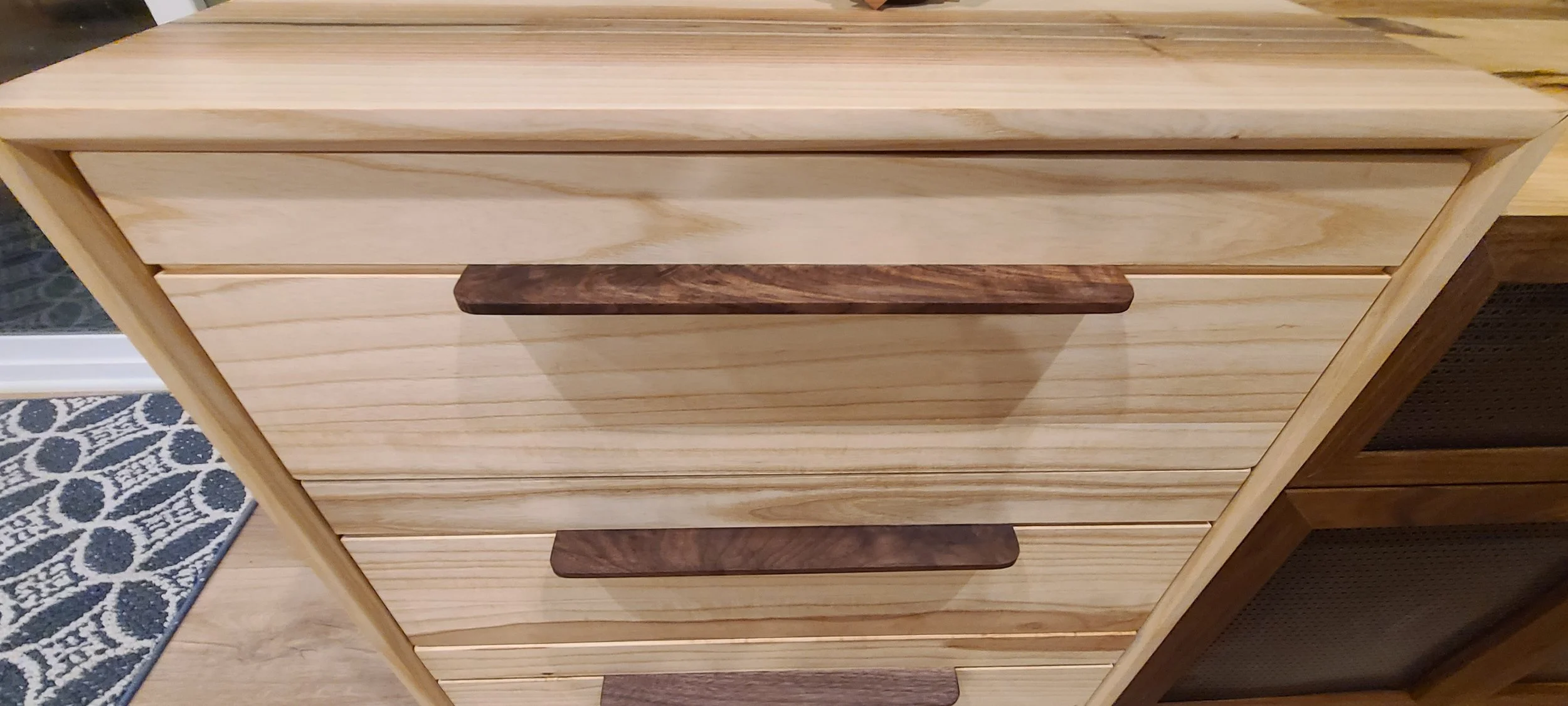 Custom walnut drawer pulls