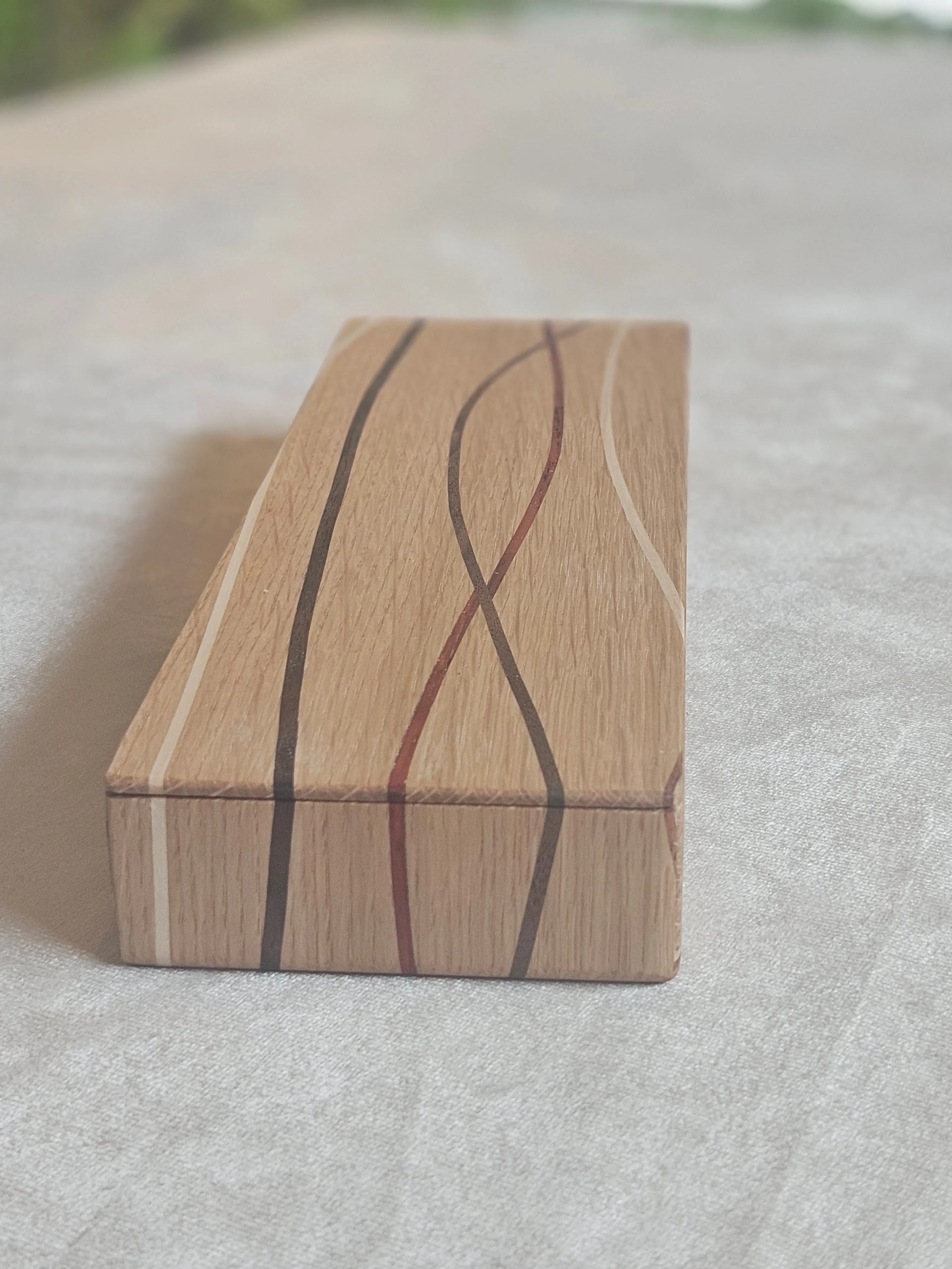 Curved Inlay Box - White Oak