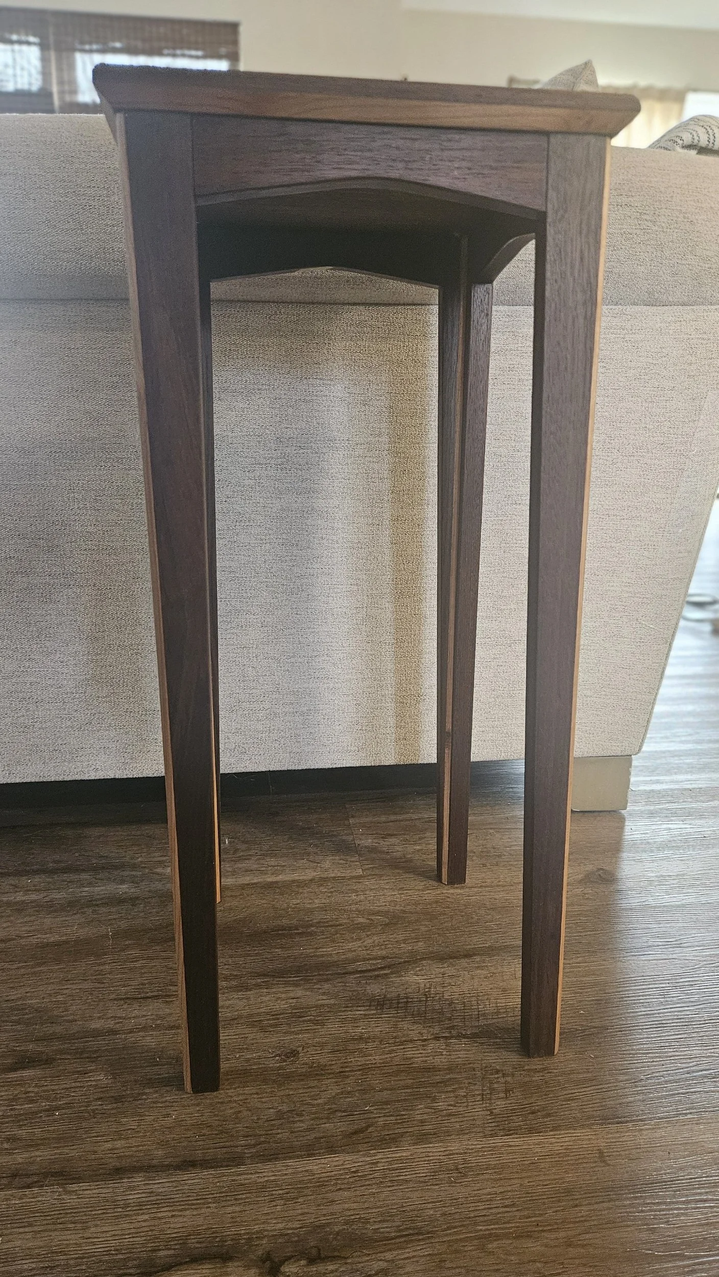 Side table with cherry accent