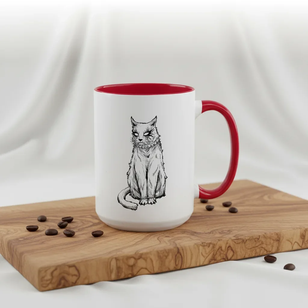 This 15oz red goth-inspired coffee mug of pure rebellion