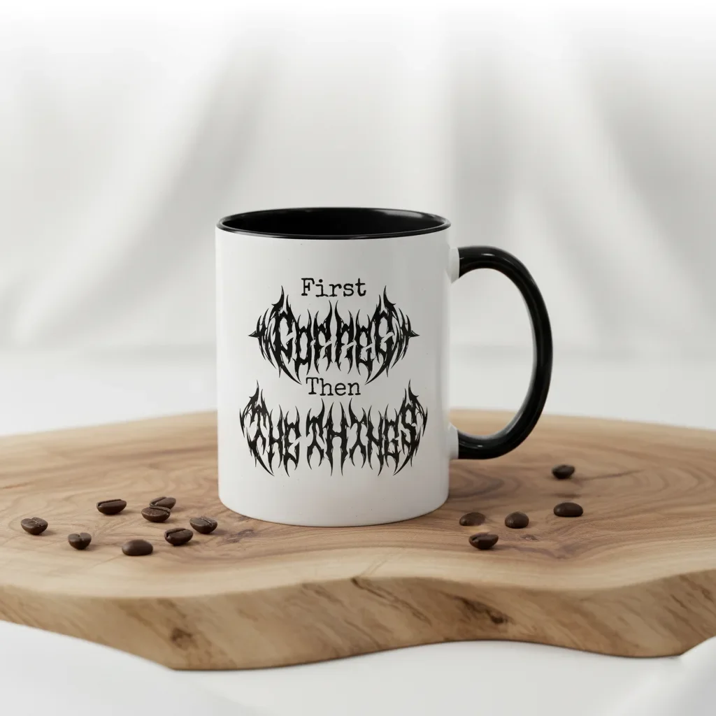 These coffee mugs with sayings come in 11oz black for morning philosophers