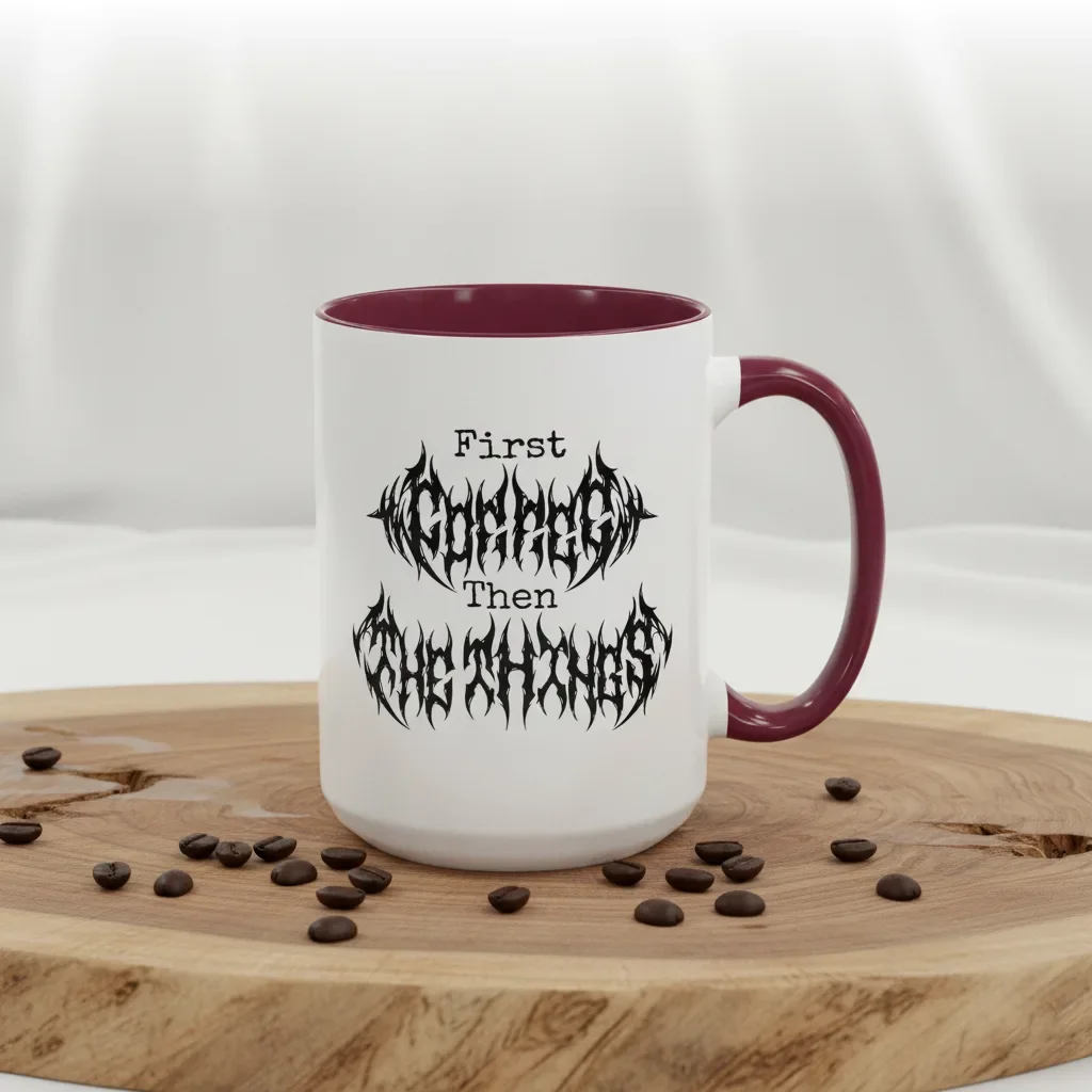 This 15oz maroon inspirational mugs guarding ritual