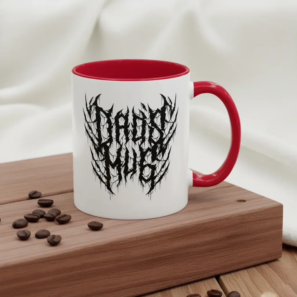 An 11oz red cool coffee mugs for men guarding sacred vessels