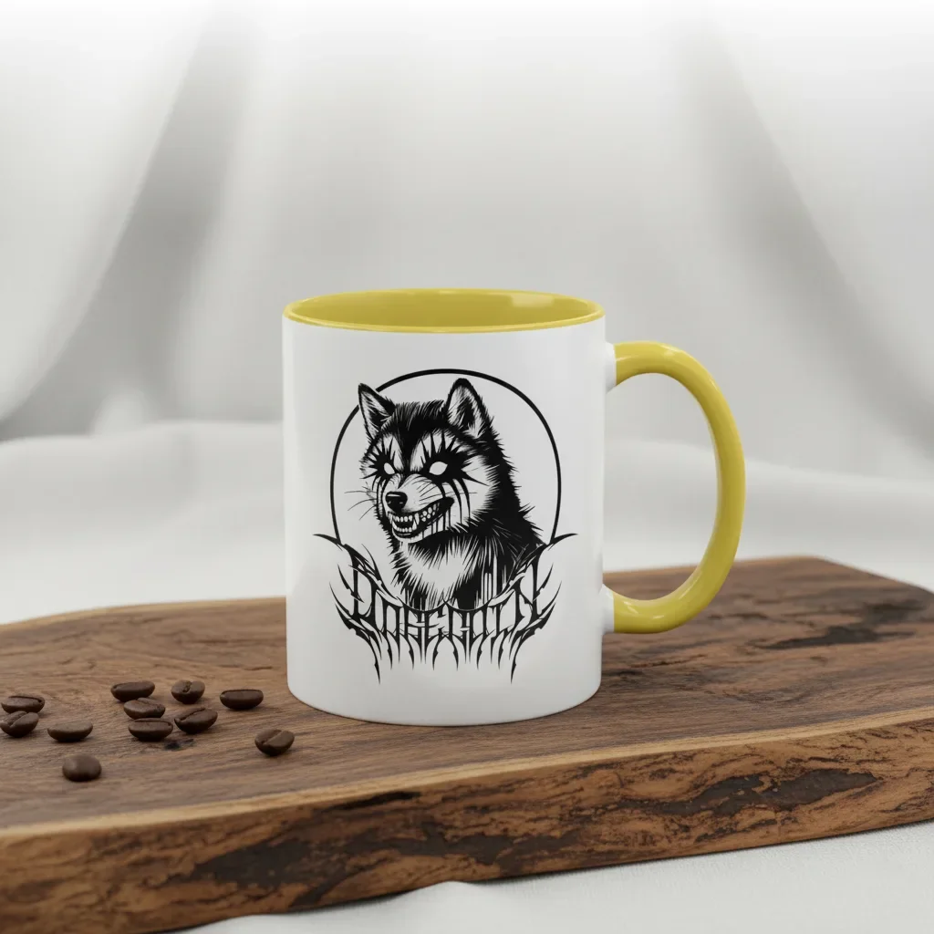 An 11oz yellow fun coffee mug for Doge Army veterans