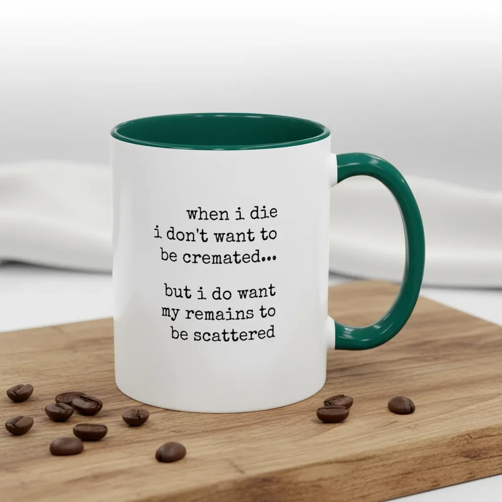 This 11oz green unusual mug with final requests
