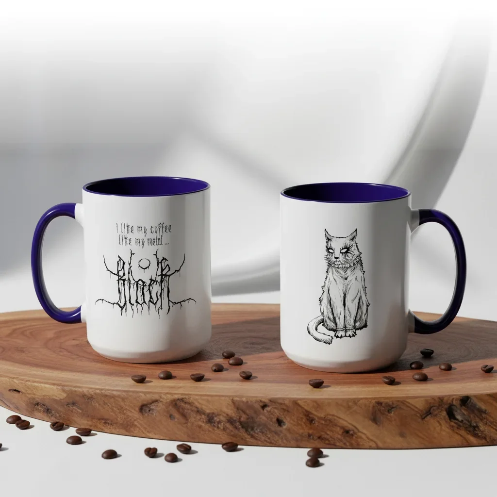 A 15oz blue funny coffee mugs for rockers crushing weak brew