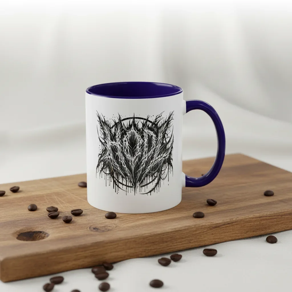 An 11oz blue bitcoin mug that laughs at paper hands