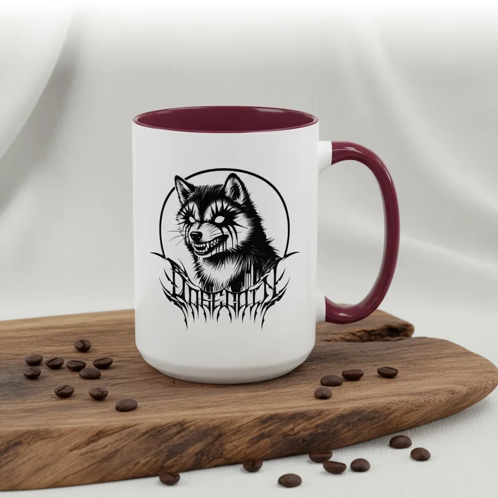 Channel your inner Shiba with this 15oz maroon Dogecoin coffee mug