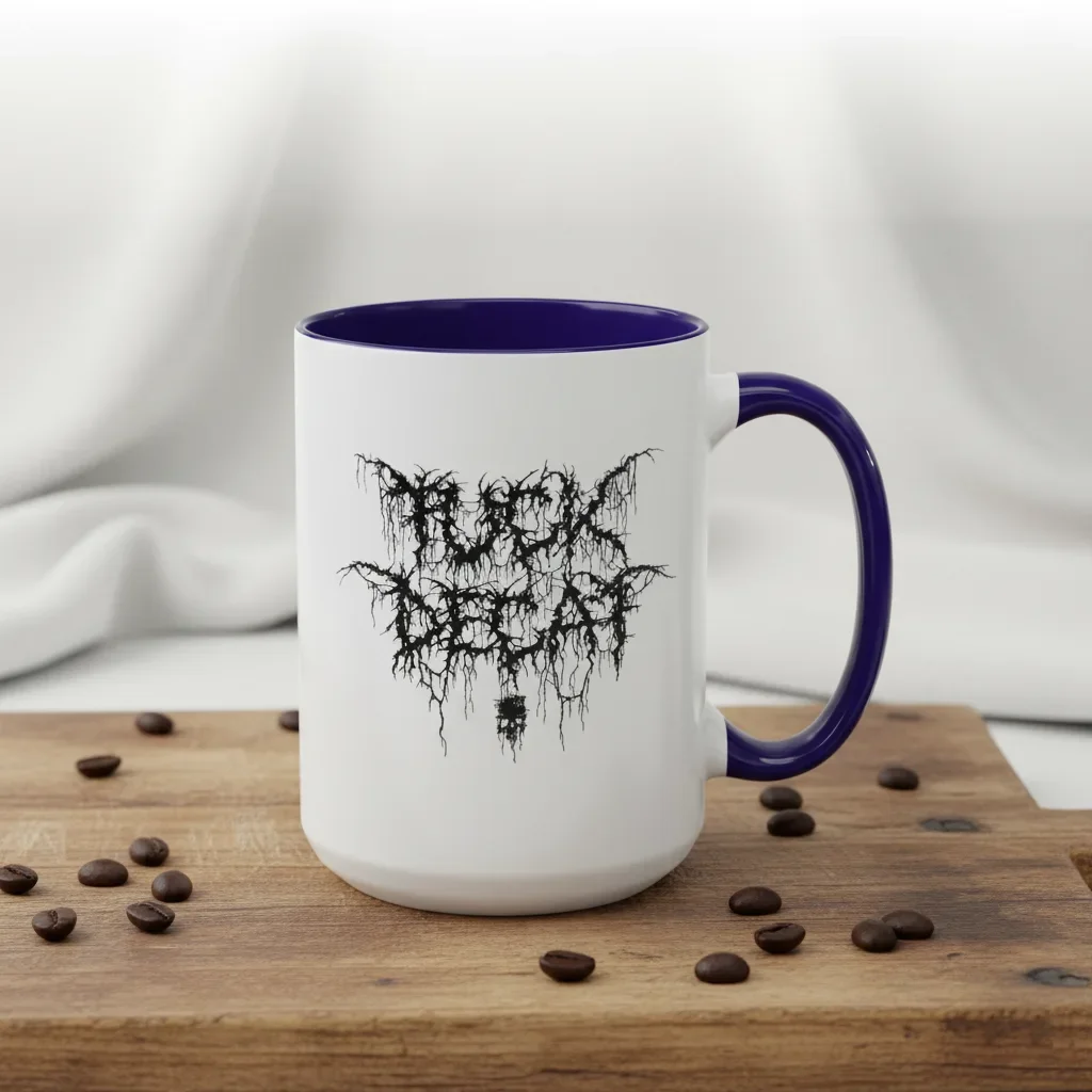 A 15oz blue skull design mug for coffee warriors