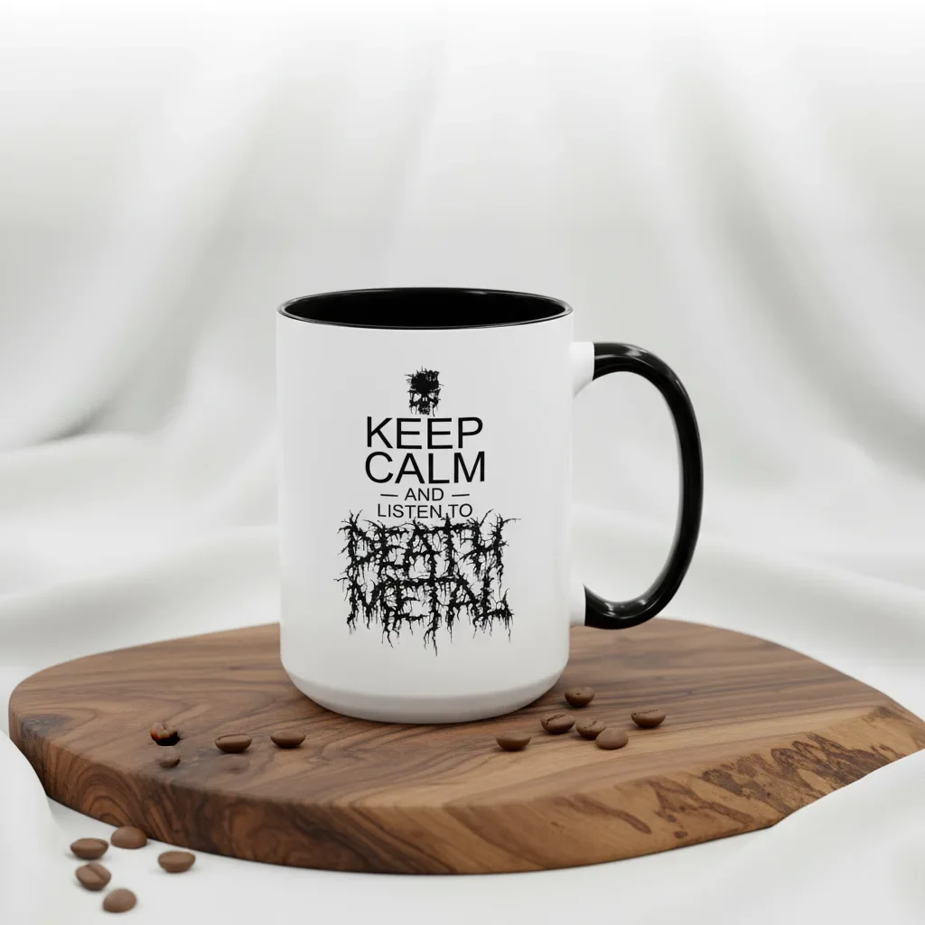 Maximum therapy in this 15oz black heavy metal mug