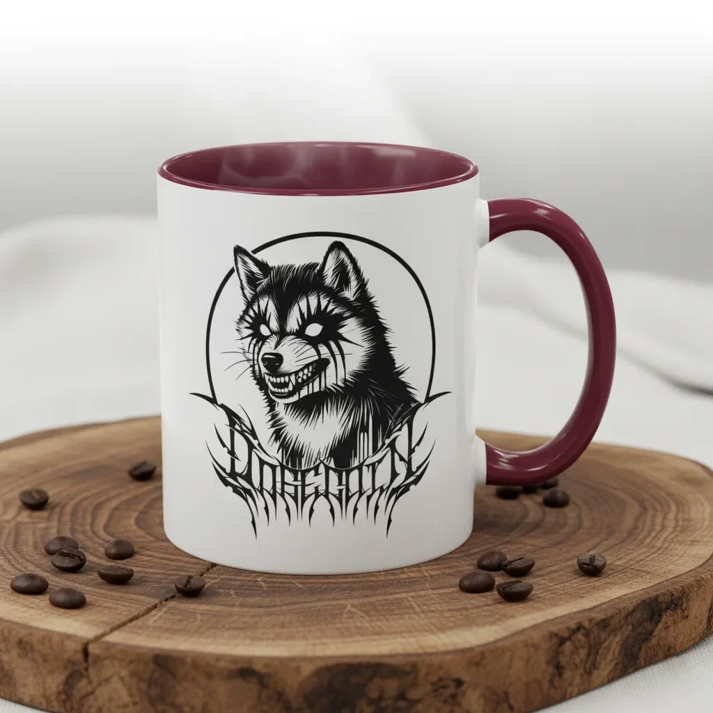 This 11oz maroon Dogecoin mug for meme coin maximalists