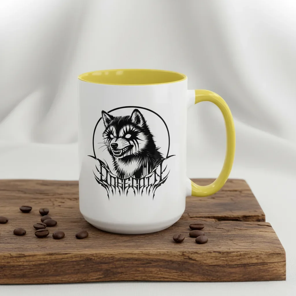 The 15oz yellow badass coffee mugs of pure meme magic