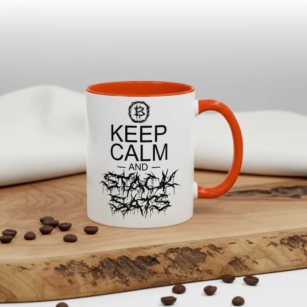 This 11oz orange keep calm coffee mug preaching patience