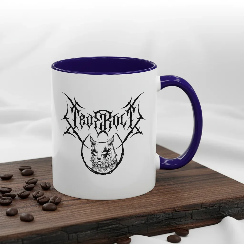 Your 11oz blue metal coffee mugs spreading darkness