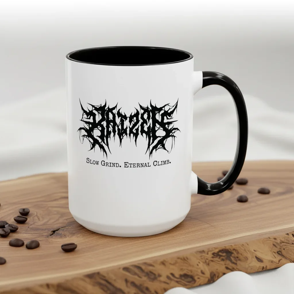 The coolest mug for grinders: 15oz black Kaizen philosophy vessel for continuous improvement