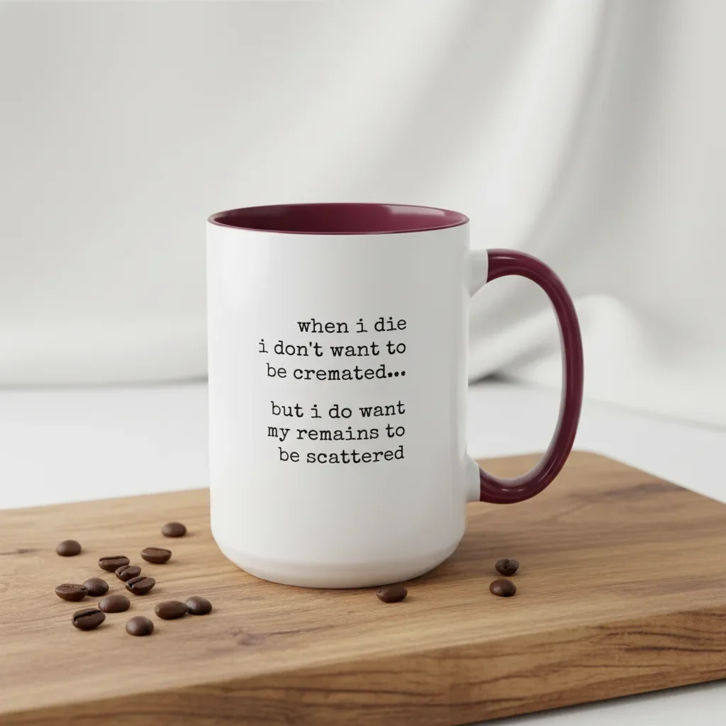 This 15oz maroon unique coffee mug guarding requests