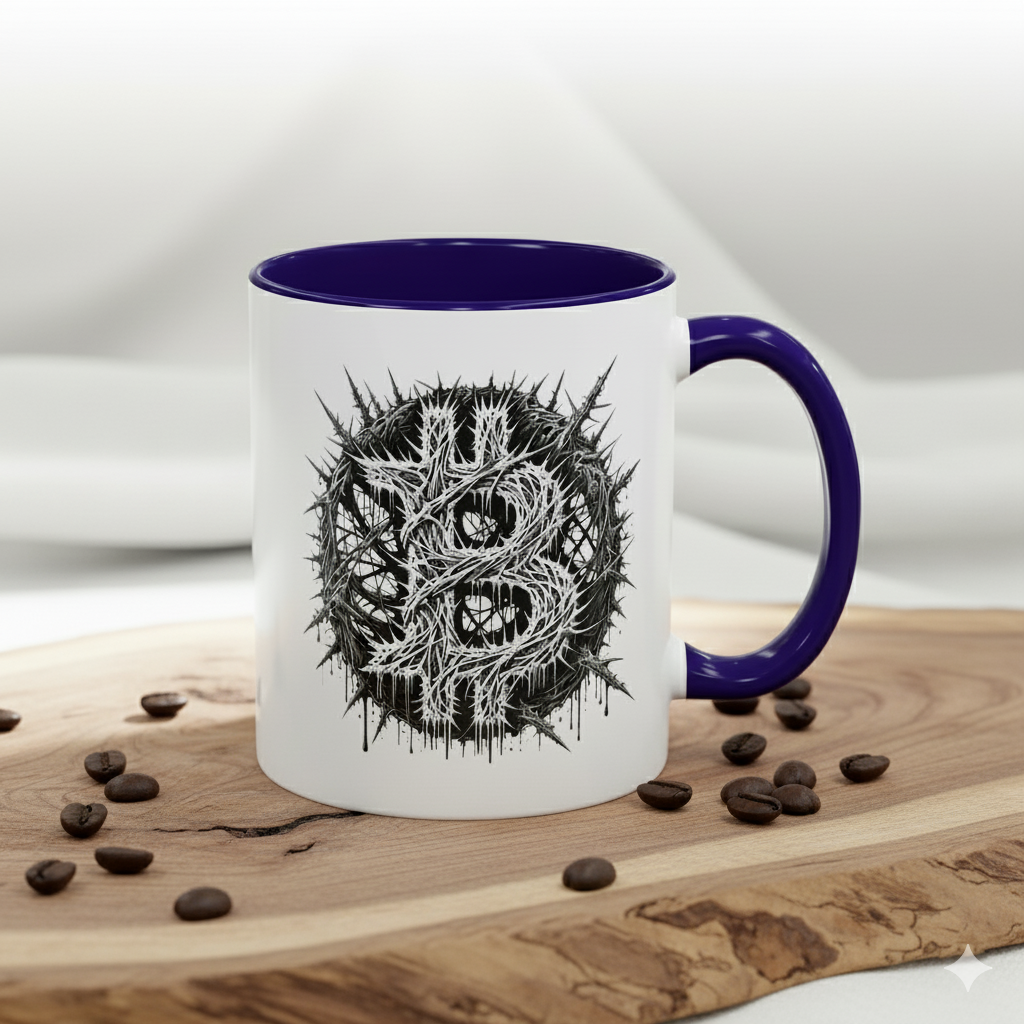 11oz blue bitcoin mug stacking sats