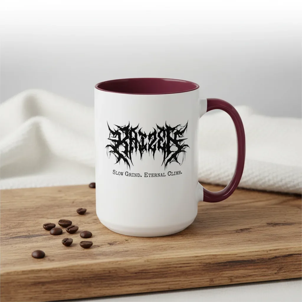 Brutal honesty about continuous improvement in this maroon 15oz coolest mug for proper coffee drinkers
