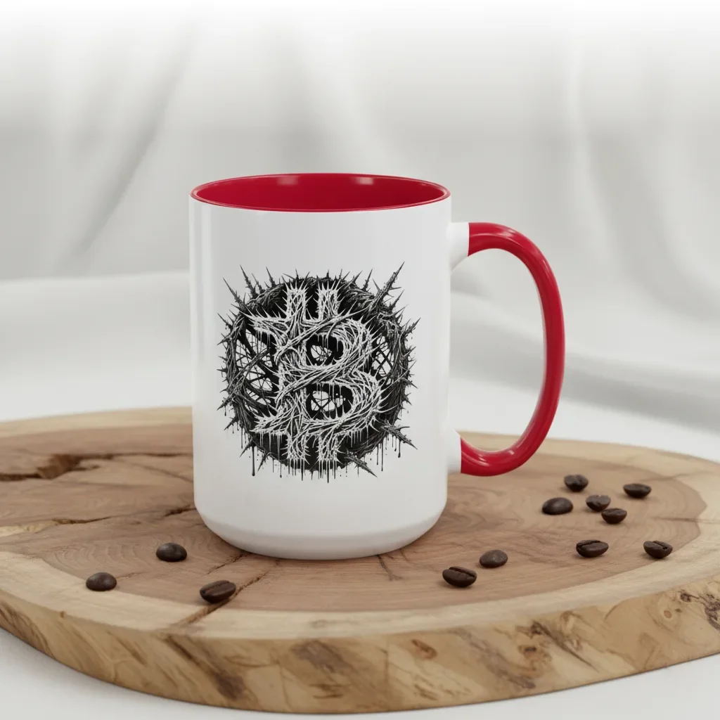 15oz red coffee mug for men breaking chains