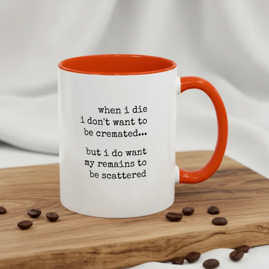 This 11oz orange sarcastic coffee mugs spreading dark humor